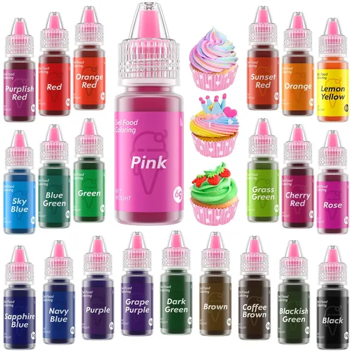 Vista 12 de Colorante natural para alimentos – FD&C y fórmula de color libre de tintes artificiales, 4 x 0.7 fl oz, botella grande, juego de tintes naturales