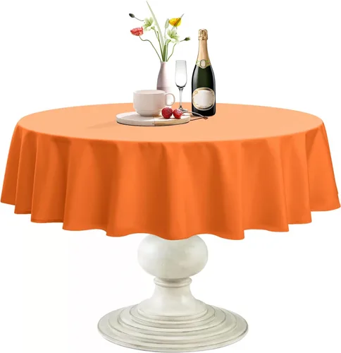Vista 15 de Softalker Mantel Redondo, Impermeable y Resistente a las Manchas, Mantel de Tela Sin Arrugas, Lavable, Poliéster de 210GSM, Cubierta de Mesa