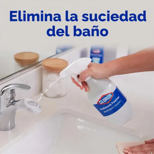 Vista 4 de Clorox - Cápsulas de recarga para espuma de baño sin blanqueador, esenciales para el hogar, limpieza con lluvia, 3 recargas de spray
