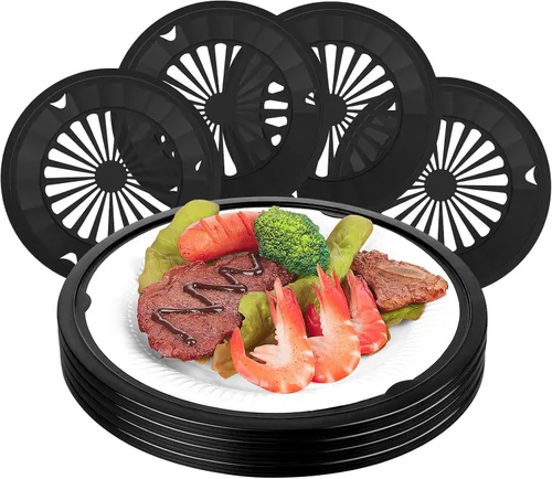 Vista 12 de Tessco for you 12 piezas de soportes reutilizables de plástico para platos de papel de 10 pulgadas, juego de soportes de plástico resistentes
