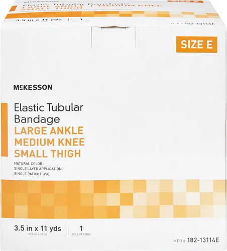 Vista 6 de McKesson Vendaje de soporte tubular elástico, tobillo grande/rodilla media/muslo pequeño, tamaño E, 3 1/2 pulgadas por 11 yardas, 1 unidad, 1 paquete