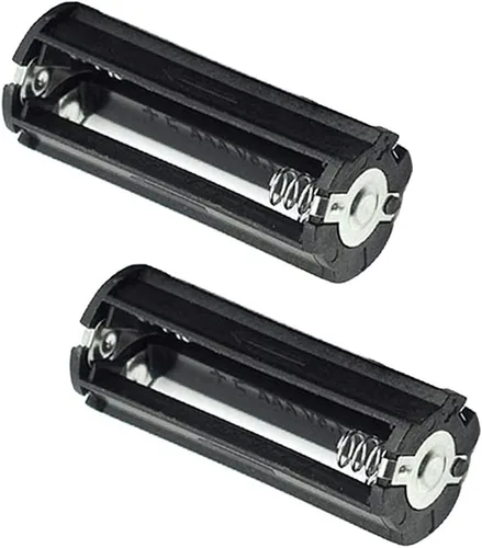 Vista 3 de 3 x 1,5 V AAA Cilíndrico Batería Protectora Soporte de Cove para linterna antorcha, paquete de 2, negro (cabeza plana negro)