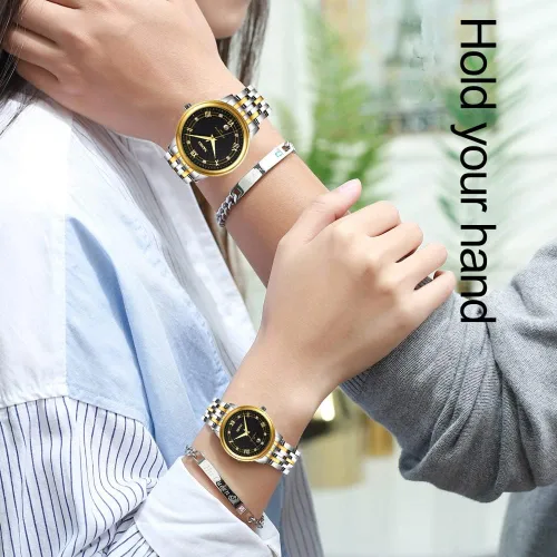 Vista 2 de SKMEI Watches for Couples Men and Women His and Hers Pair Watch Set Husband Wife Valentines Matching Wedding Gifts Classic Stainless Luxry Business