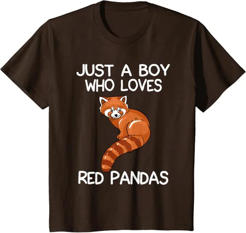 Vista 32 de Just A Boy Who Loves Red Pandas Gift - Camiseta con diseño de panda roja, Negro, S