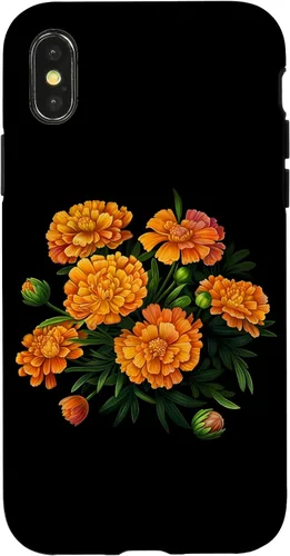 Vista 5 de Vintage Marigold Inspired Flower Case for iPhone 16