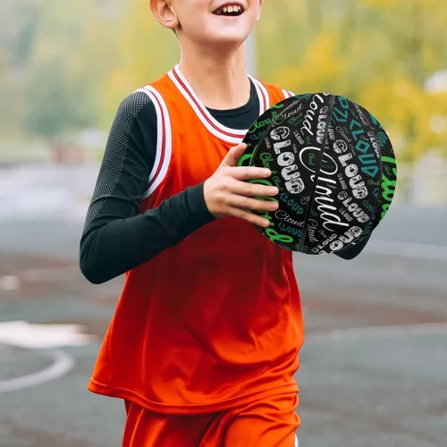 Vista 3 de Baloncesto personalizado con nombre, nombre impreso personalizado, tamaño 7 (29.5 pulgadas), talla 5 (27.5 pulgadas), regalo de cumpleaños, regalos