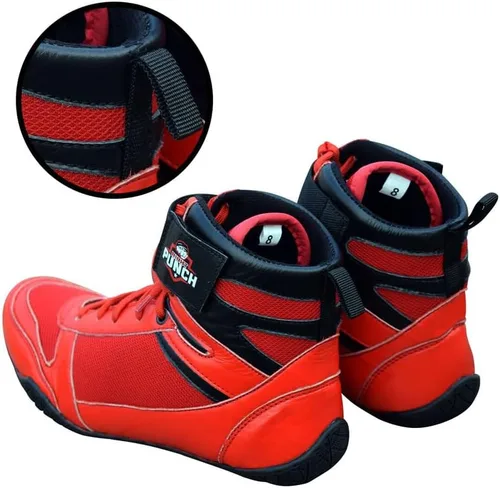 Vista 4 de Zapatos de boxeo profesionales transpirables, zapatos de entrenamiento para adultos y jóvenes, hombres y mujeres, suela de goma antideslizante