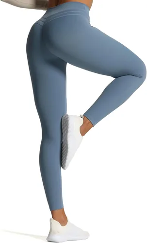 Vista 4 de Aoxjox Leggings de entrenamiento de cintura alta para mujer, con control de abdomen, pantalones de yoga suaves y suaves de 26 pulgadas