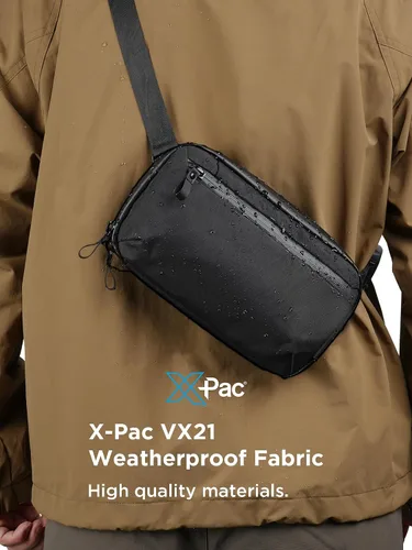 Vista 6 de ALPAKA Elements Tech Case Mini Tech Pouch 1.5L Cable Bag Negro X-Pac VX42 Weatherproof Fabric, YKK Aquaguard Zipper, Detachable Shoulder Strap