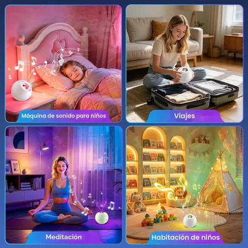 Vista 8 de Sound Machine Light Projector, 30 Sleep Sounds for Adult, Bluetooth Speaker Multicolor
