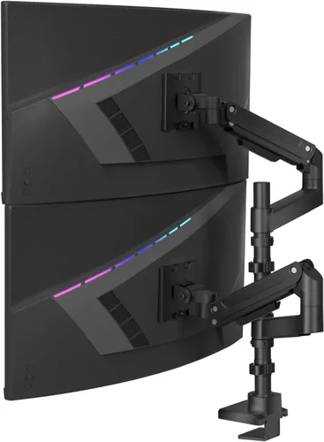 Vista 25 de WALI - Soporte de escritorio para monitor dual para pantallas de 17-32 pulgadas, brazos de monitor dual para 2 monitores, soporta hasta 19.8 lbs