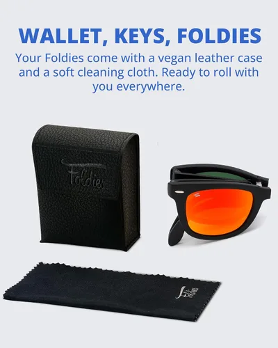 Vista 6 de Foldies Classic - lentes de sol polarizados y plegables con gamuza de limpieza y funda de piel