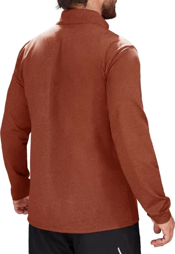 Vista 21 de MAGCOMSEN Sudadera de golf de manga larga con forro polar para hombre, con cremallera de 1/4, térmica, para correr