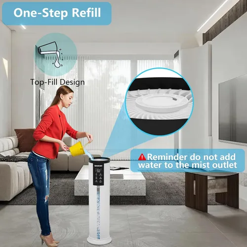 Vista 6 de Humidificador, humidificador inteligente de 3.4 galones (13 litros) para dormitorio y hogar, humidificadores de niebla fría de 2000 pies cuadrados
