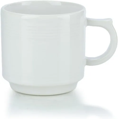 Vista 7 de Fiesta® Taza apilable de 16oz – Cerámica duradera, sin plomo, apta para lavavajillas/microondas/horno – Fabricada en EE. UU. - Dalia Narciso