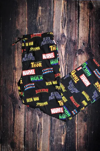 Vista 2 de Marvel Pantalones de pijama clásicos con logotipo de cómic para hombre