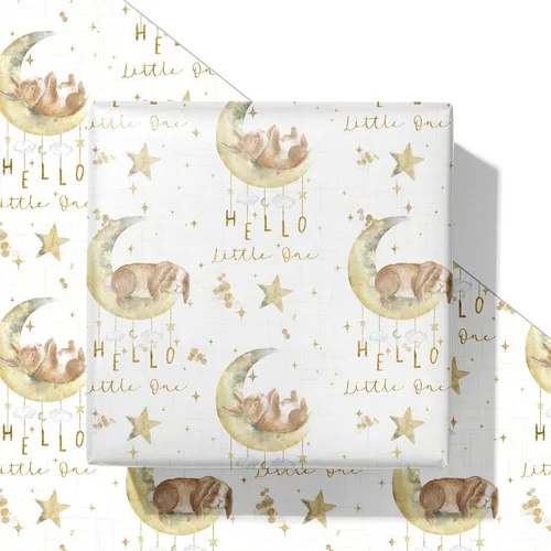 Vista 10 de SaringSwoon Papel de regalo para baby shower para niños y niños, papel de regalo de pelota deportiva azul con diseño de baloncesto, fútbol, béisbol