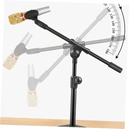 Vista 5 de ABOOFAN Brazo de poste de micrófono telescópico brazo de micrófono de metal portátil con adaptador de cabeza de tornillo para estudios de grabación