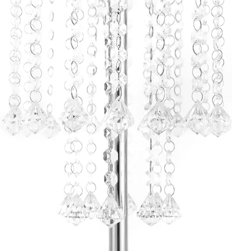 Vista 5 de 2 jarrones de flores de boda de 21.9 pulgadas de alto, centros de mesa plateados para mesa de boda, soporte alto de flores, centro de mesa Estilo 1