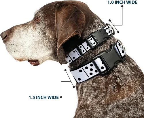 Vista 2 de Buckle-Down PC-W30488-S Dominos - Collar de clip de plástico blanco/negro, pequeño/9-15 pulgadas