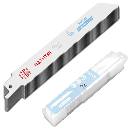 Vista 7 de Paquete de 20 hojas de sierra alternante de 6 pulgadas, 14 dientes por pulgada, para chapa metálica, tubos, plástico PVC, corte de perfiles, hojas