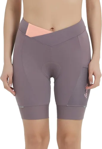 Vista 7 de Santic Pantalones cortos de ciclismo para mujer, mallas transpirables acolchadas