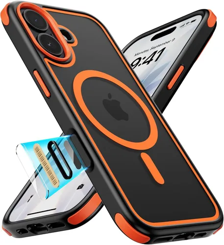 Vista 42 de Mobnano Funda para iPhone 13 Pro, compatible con MagSafe, funda transparente con anillo magnético, diseño multicolor protector a prueba de golpes