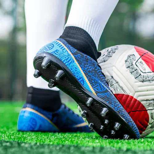 Vista 2 de Favdeol Botas de fútbol para hombre, para interiores, césped ligero, rendimiento, para entrenamiento, para terreno suave, botas de fútbol atléticas