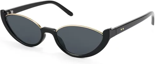 Vista 2 de FEISEDY Gafas de sol de ojo de gato pequeñas de moda retro para mujer, gafas de sol frescas B2864