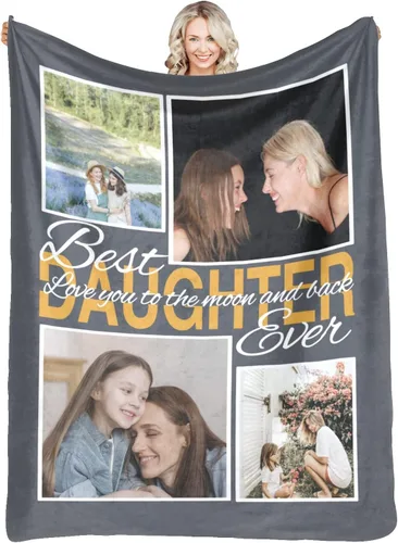 Vista 39 de Manta personalizada con fotos, mantas personalizadas con imagen para madre, padre, niños, hermana, amigos, parejas, cumpleaños, 1 foto, 30 x 40