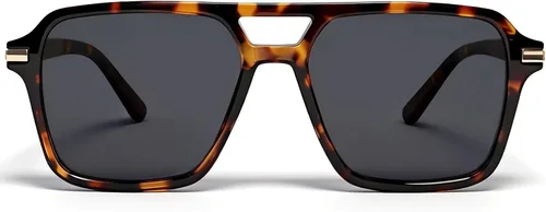 Vista 6 de VISOONE Black Retro Square Aviator Sunglasses Women Men