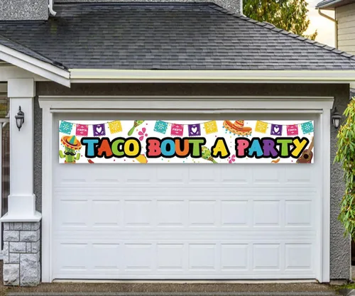 Vista 4 de Decoración de bandera de cumpleaños en tamaño grande y con diseño divertido