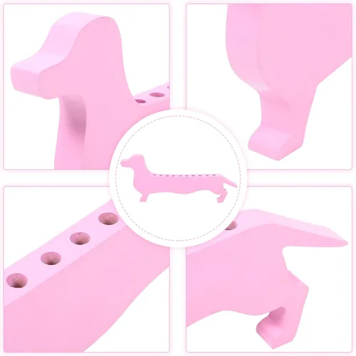 Vista 4 de EXCEART Soporte para pinceles de pintura de madera, soporte de salchicha en forma de perro, organizador de pinceles para artista, estante