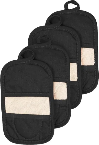 Vista 4 de Ritz Soportes para ollas y almohadillas térmicas prémium (paquete de 4), 8.5 x 5.5 pulgadas, resistentes al calor, 100% algodón con bolsillo