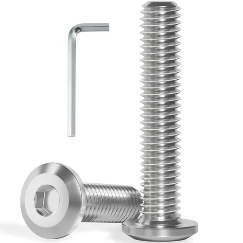 Vista 13 de VGBUY M6-1.0 x 8 mm 100 piezas Tornillos de cabeza plana con casquillo hexagonal, 304 de acero inoxidable 18-8, rosca completa, llave hexagonal