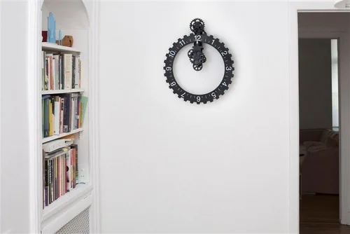Vista 3 de Kikkerland Reloj grande para pared de rueda giratoria