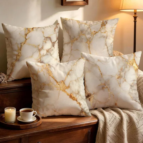 Vista 19 de OBSEDE - Fundas para cojín de mármol negro y dorado abstracto, 18 × 18 pulgadas, juego de 4, fundas para cojines de sofá, cama, salón, decoración