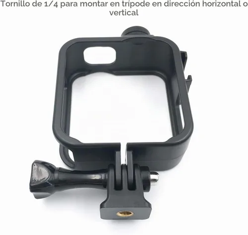 Vista 4 de Marco de carcasa para GoPro Max Negro Carcasa protectora Accesorios de montaje de jaula con enchufe móvil de extracción rápida y tornillo (negro)