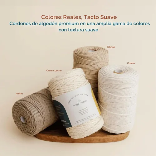 Vista 6 de Nook Theory Hilo de macramé de 3mm 109 yardas - Cuerda de macramé suave de 4mm, 5mm perfecta para nudos - Suministros de macramé para colgadores