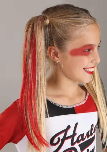 Vista 7 de Disfraz de escuadrón suicida Harley Quinn para niños, negro, blanco, rojo, (Black,Red,White)