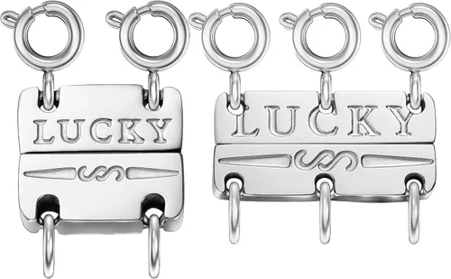 Vista 10 de kcctoo Collar con cierre de capas para mujer, separadores de joyería de oro de 18 quilates y plata, cierre magnético de collar múltiple para mujer