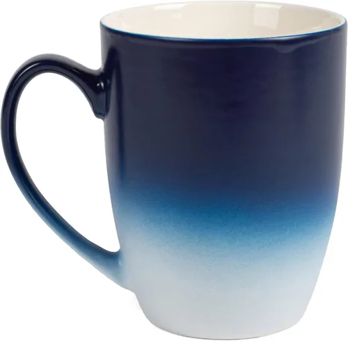 Vista 2 de Elanze Designs Love You Moon And Back - Taza de café de cerámica de cerámica de 12 onzas, color azul marino y blanco mate, color azul marino y blanco