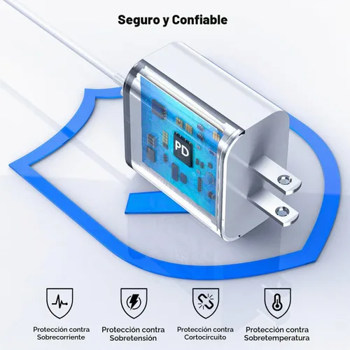 Vista 3 de Cargador rápido para iPhone, cargador de iPhone de 10 pies, bloque de carga súper rápida con cable USB C a Lightning de 10 pies tipo C, enchufe