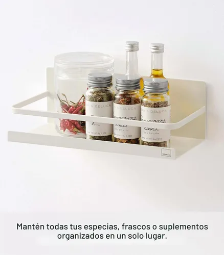 Vista 2 de YAMAZAKI home 2410 Especiero magnético, color blanco.
