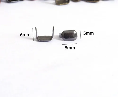 Vista 2 de 100 piezas de grapas de cuero sujetadores de grapas de cobre para cinturón Clip Keeper Leathercraft