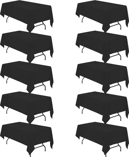 Vista 132 de BRILLMAX - Manteles para mesa rectangular de 6 pies, tela de lino de poliéster, lavable, para boda, recepción, banquete, fiesta de cumpleaños, 60 x