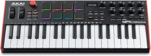 Vista 15 de Akai Professional MPK Mini Plus - Controlador de teclado MIDI USB con 37 teclas mini, 8 almohadillas MPC, secuenciador, E/S MIDI/CV/Gate, software