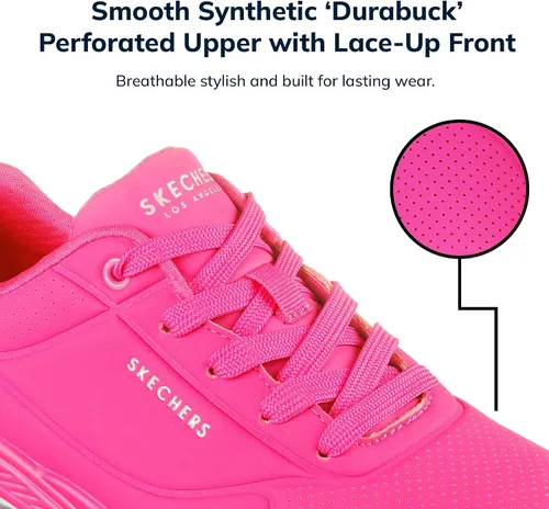 Vista 5 de Skechers Uno - Night Shades Zapatos deportivos para mujer, tenis con espuma viscoelástica refrescante, entresuela Skech-Air y empeine de Durabuck