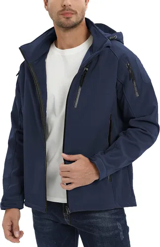 Vista 4 de TACVASEN Special Ops - Chaqueta táctica para hombre, resistente al agua, softshell y desmontable, con capucha