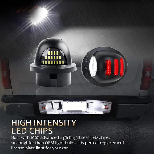 Vista 6 de D-Lumina Conjunto de luces LED para matrícula con tubo de neón OLED rojo compatible con camioneta F150 F250 F350 F450 F550 Superduty Ranger Explorer